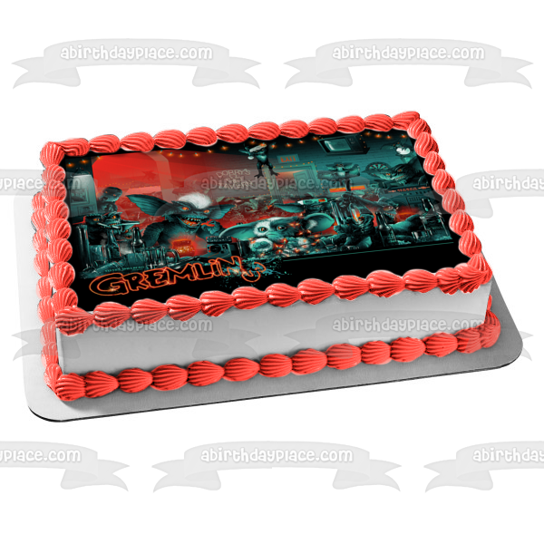 Póster de barra de Gremlins, decoración comestible para tarta, imagen ABPID50835 