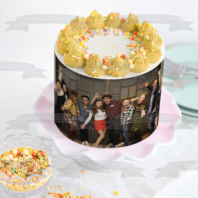 Disney High School Musical: The Musical the Series Rickey Nini Miss Jenn Gina E.J. Kourtney Ashlyn Carlos Big Red Mr. Mazzara Edible Cake Topper Image ABPID50853