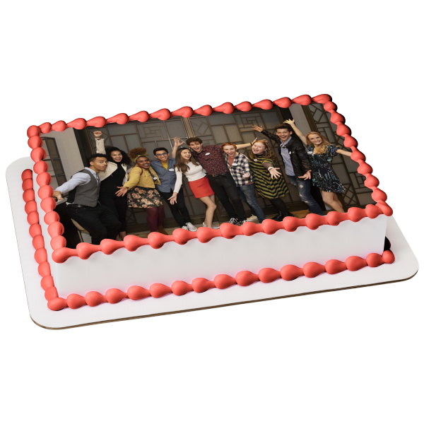 Disney High School Musical: The Musical the Series Rickey Nini Miss Jenn Gina E.J. Kourtney Ashlyn Carlos Big Red Mr. Mazzara Edible Cake Topper Image ABPID50853