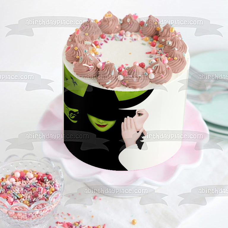 Wicked Elphaba Glinda Flying Monkeys Edible Cake Topper Image ABPID50873