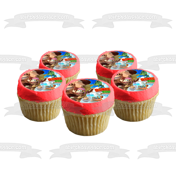 Donkey Kong Country Tropical Freeze Dixie Diddy Funky Cranky Edible Cake Topper Image ABPID50884