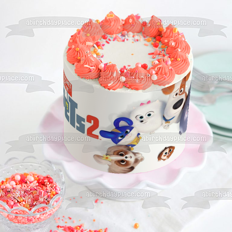 La vida secreta de tus mascotas 2 Max Chloe Gidget bola de nieve decoración comestible para tarta imagen ABPID51111 