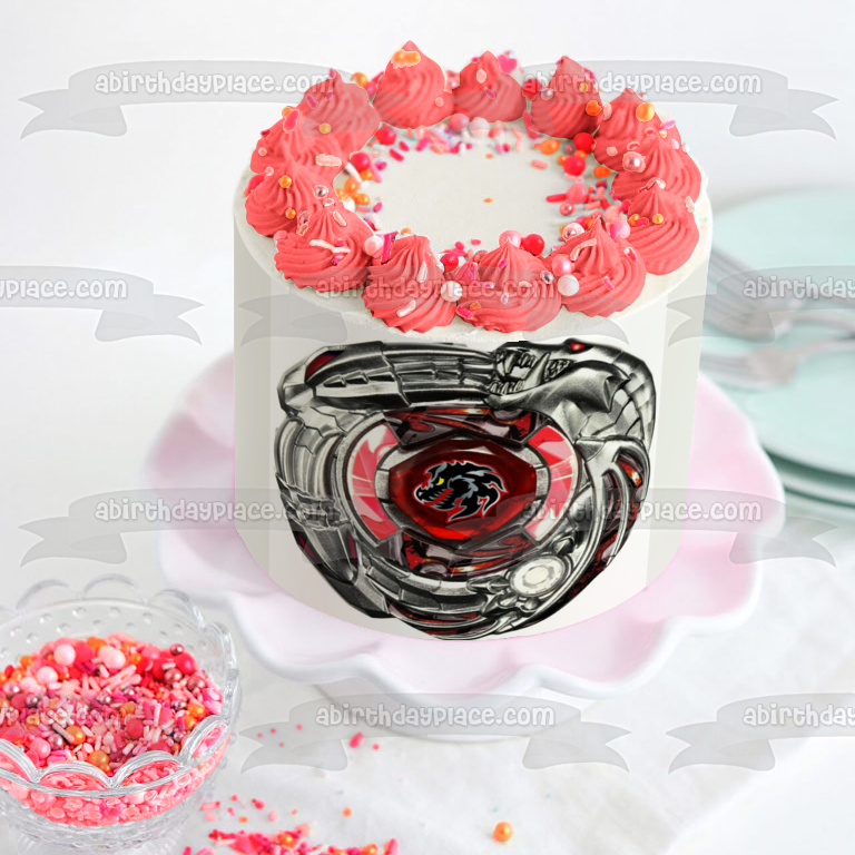 Adorno comestible para tarta Beyblade Shogun Steel Dark Knight Dragoon Imagen ABPID51131 