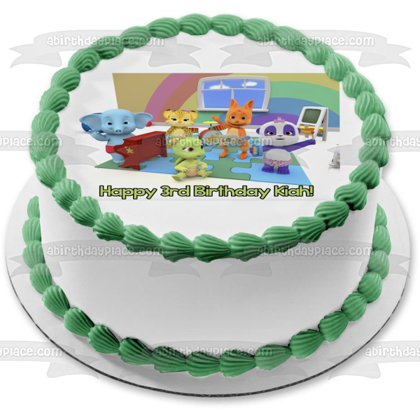 Word Party Tilly Lulu Kip Franny Bailey Happy Birthday Personalized Name Edible Cake Topper Image ABPID51137