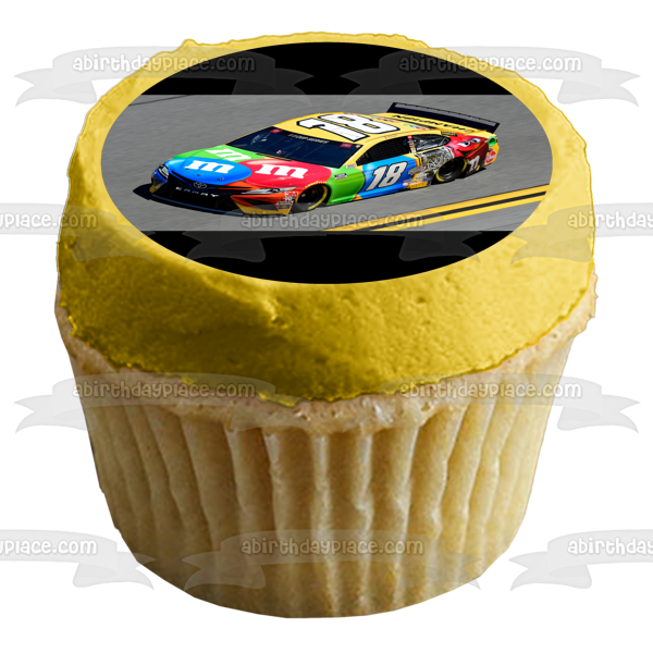 Nascar Daytona 500 Kyle Busch 18 Race Car Race Track Imagen comestible para tarta ABPID51158 