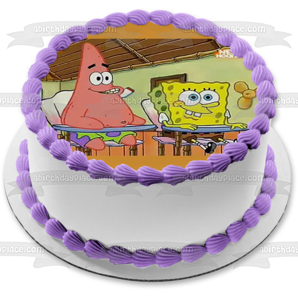 SpongeBob SquarePants Patrick School Desks Smiling Faces Edible Cake Topper Image ABPID51169