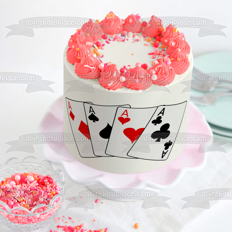 Naipes All Aces Casino Imagen comestible para decoración de tarta ABPID51176 