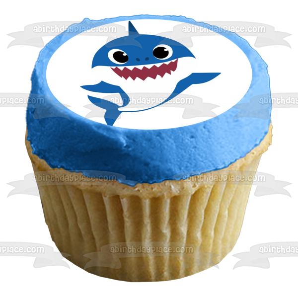 Baby Shark Blue Baby Shark Edible Cake Topper Image ABPID50977