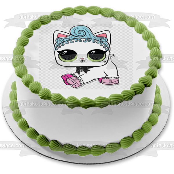 Adorno comestible para tarta con diseño de gatito real de LOL Surprise Pets, imagen ABPID50985 