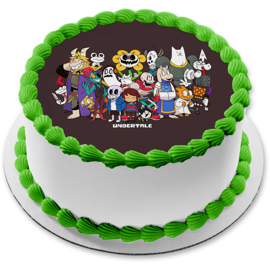 Undertale Flowey Toriel Frisk Sans Papyrus Undyne Alphys Meltaton Edible Cake Topper Image ABPID50986