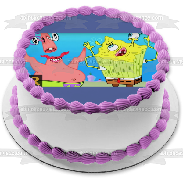 Adorno comestible para tarta de Bob Esponja y Patricio, imagen ABPID50987 