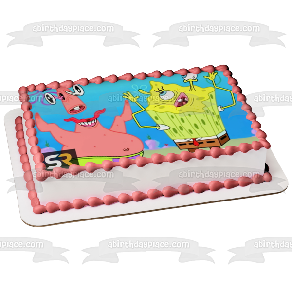 Adorno comestible para tarta de Bob Esponja y Patricio, imagen ABPID50987 