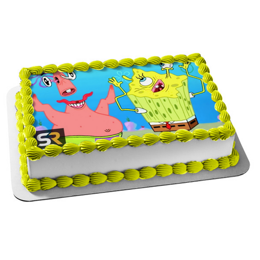 Adorno comestible para tarta de Bob Esponja y Patricio, imagen ABPID50987 