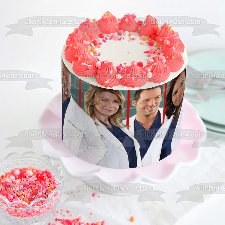 Anatomía de Grey Temporada 17 Richard Webber Meredith Gray Alex Karev Miranda Bailey Adorno comestible para tarta Imagen ABPID51191 