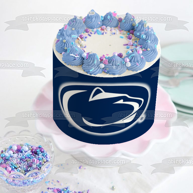 Imagen comestible para tarta con logotipo de Nittany Lion de la Universidad de Penn State, NCAA, deportes universitarios, imagen ABPID50998 