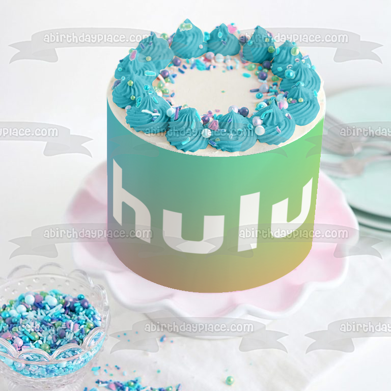 Imagen comestible para decoración de tarta con el logotipo de Hulu ABPID51305 