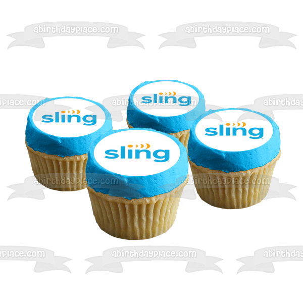 Adorno comestible para tarta con logotipo de Sling, imagen ABPID51312 