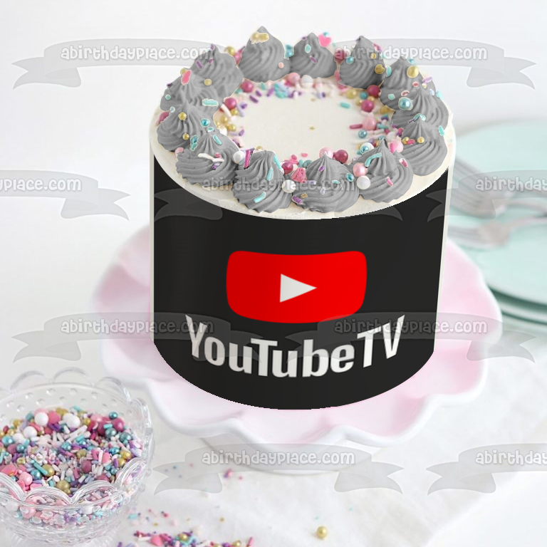 Imagen comestible para decoración de tarta con el logotipo de Youtube TV ABPID51314 