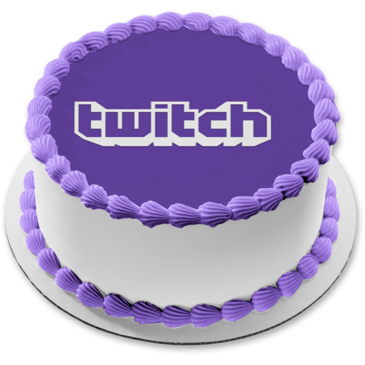 Imagen comestible para decoración de tarta con el logotipo de Twitch ABPID51317 