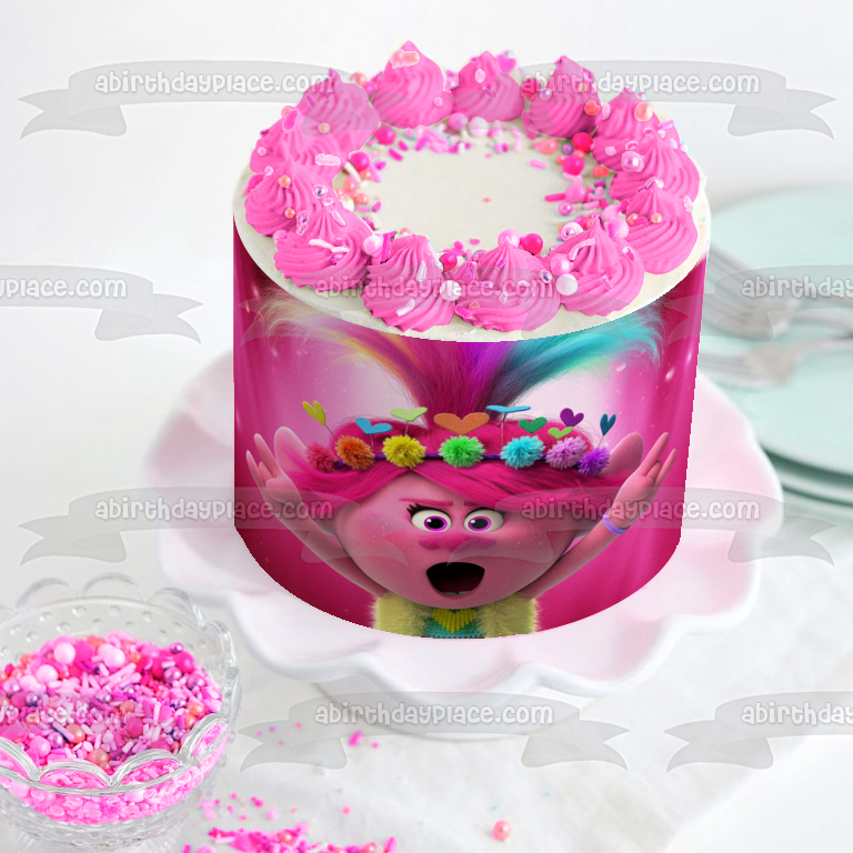 Imagen comestible para decoración de tarta Trolls World Tour Queen Poppy ABPID51320 