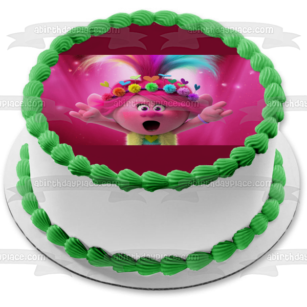 Imagen comestible para decoración de tarta Trolls World Tour Queen Poppy ABPID51320 