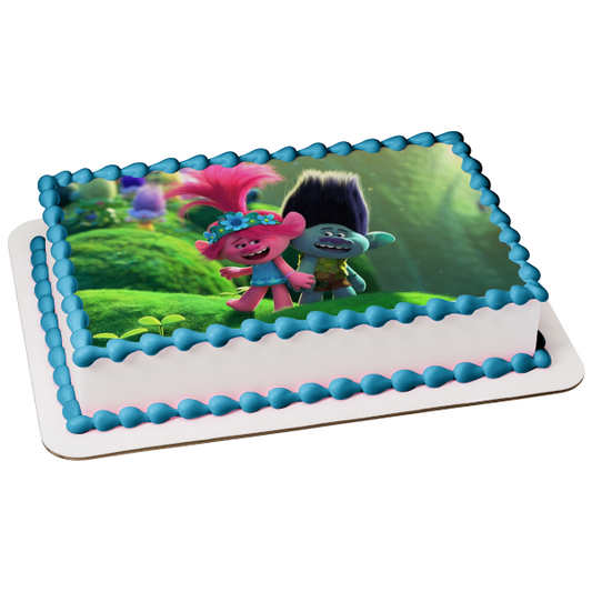 Trolls World Tour Queen Poppy Branch - Adorno comestible para tarta, imagen ABPID51322 