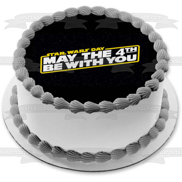 Star Wars Day May the 4th Be with You Galaxy Background Edible Cake Topper Image ABPID51241