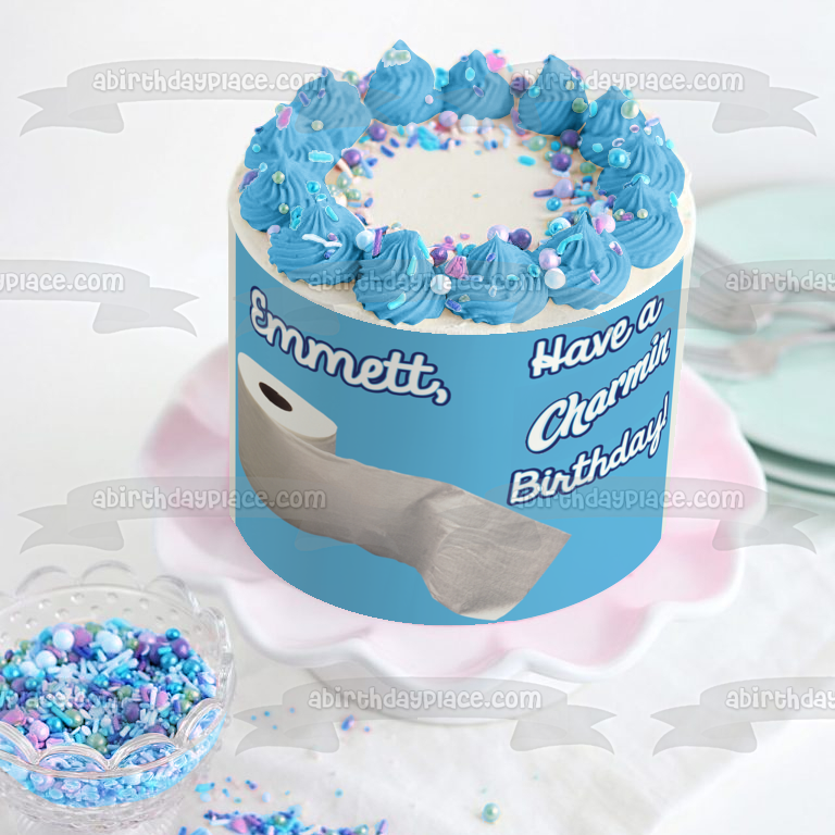 Tenga un cumpleaños encantador Papel higiénico Cuarentena Celebre en casa Adorno comestible para pastel Imagen ABPID51334 