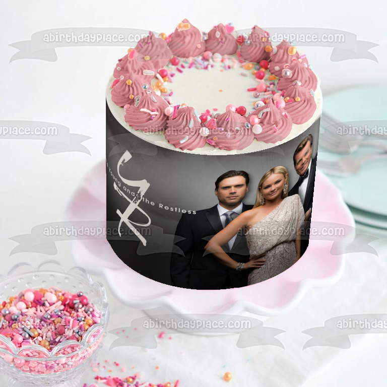 El joven y el inquieto Jack Abbott Nicholas Newman Sharon Newman Imagen comestible para decoración de tarta ABPID51266 