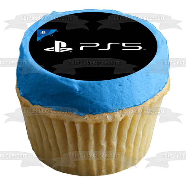 PlayStation 5 PS5 Logo Edible Cake Topper Image ABPID51280