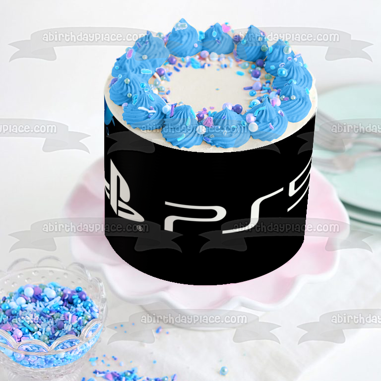 PlayStation 5 PS5 Logo Edible Cake Topper Image ABPID51280