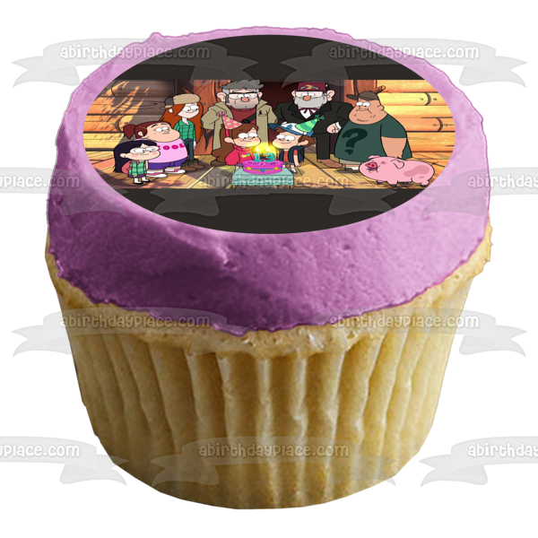 Imagen de decoración comestible para tarta para fiesta de cumpleaños número 13 de Dipper y Mable de Gravity Falls ABPID51408 