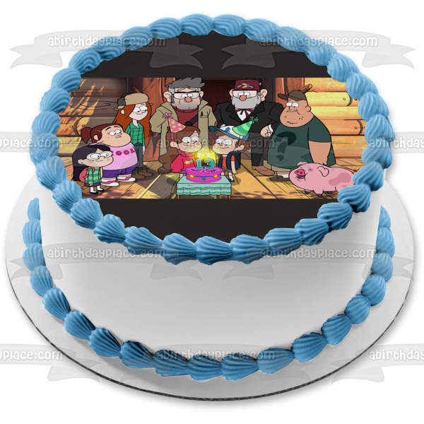 Imagen de decoración comestible para tarta para fiesta de cumpleaños número 13 de Dipper y Mable de Gravity Falls ABPID51408 