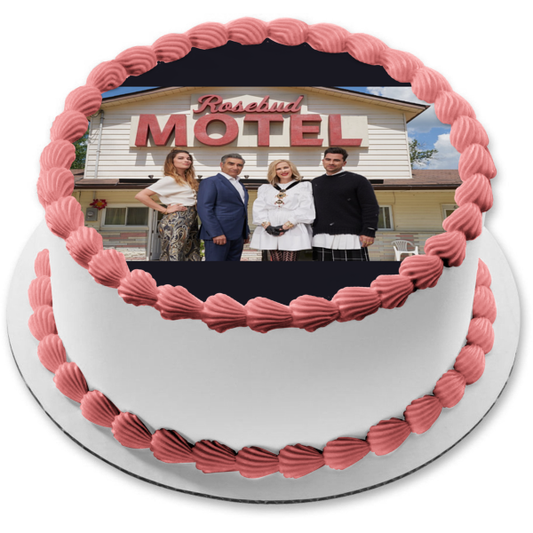 Schitt's Creek Johnny Rose Moira Rose David Rose Alexis Rose Rosebud Motel Adorno comestible para tarta Imagen ABPID51283 