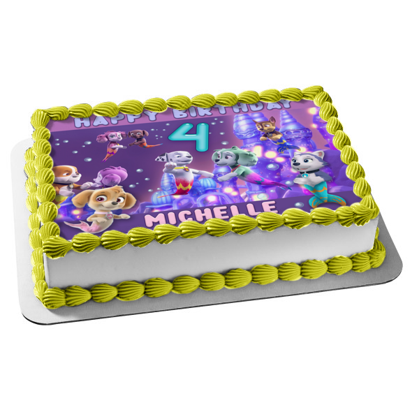 Paw Patrol Merpups personalizable Ryder Skye Chase Marshall Rocky y Rubble adorno comestible para tarta imagen ABPID56401 