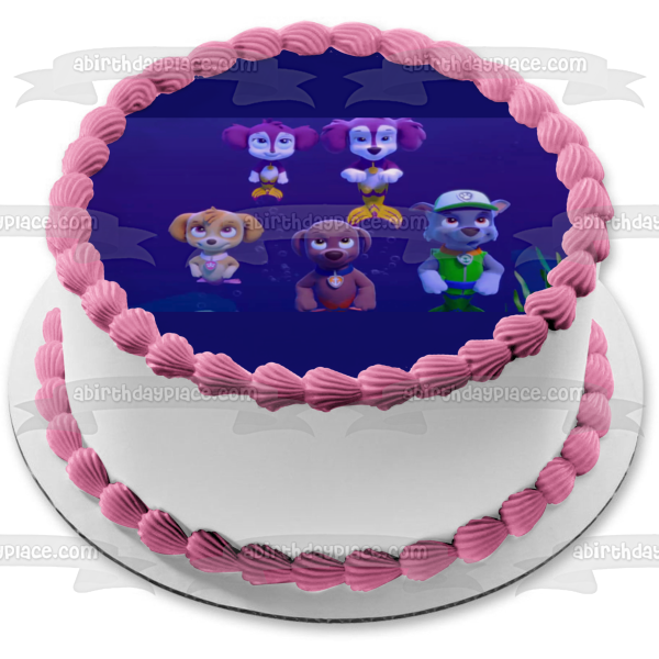 Paw Patrol Merpups Skye and Zuma Edible Cake Topper Image ABPID56390