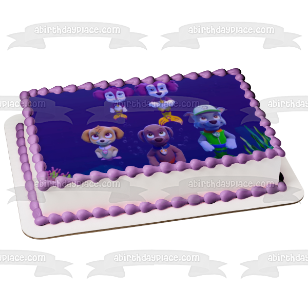 Paw Patrol Merpups Skye and Zuma Edible Cake Topper Image ABPID56390