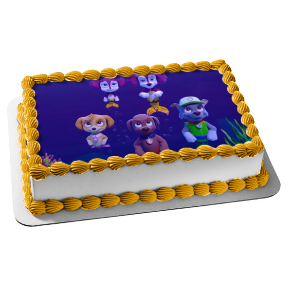 Paw Patrol Merpups Skye and Zuma Edible Cake Topper Image ABPID56390