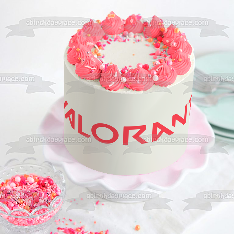 Imagen comestible para decoración de tarta con el logotipo del juego Valorant ABPID51724 