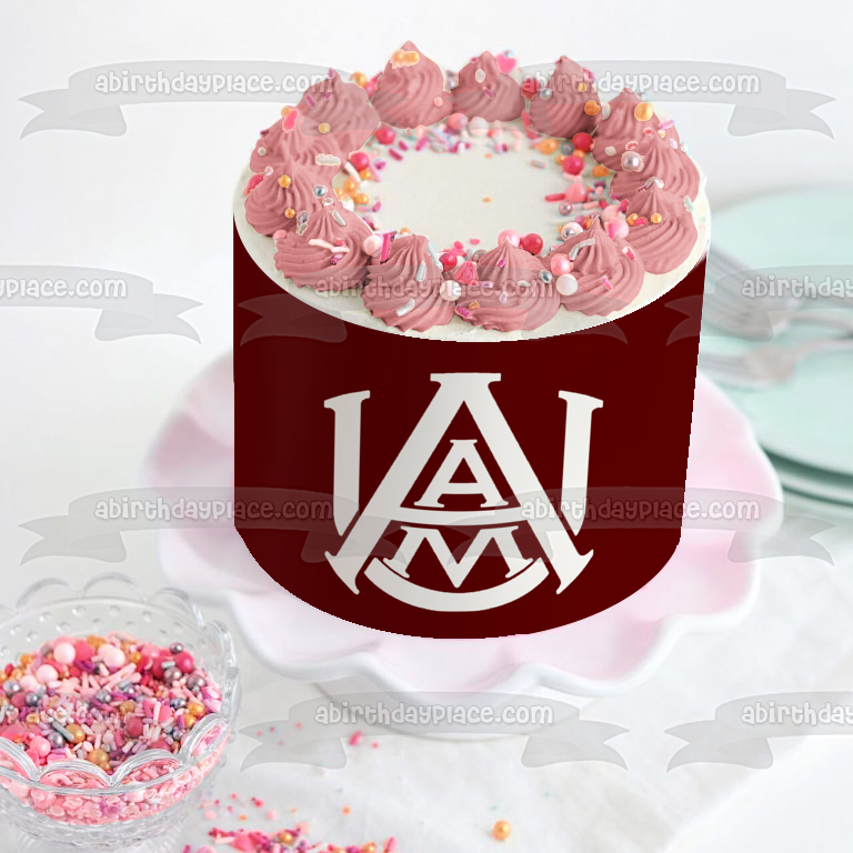 Imagen comestible para decoración de tarta con el logotipo de Alabama A&amp;M ABPID51728 