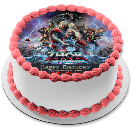 Thor Love and Thunder Jane Lightening and Hammers Imagen comestible para decoración de tarta ABPID56416 