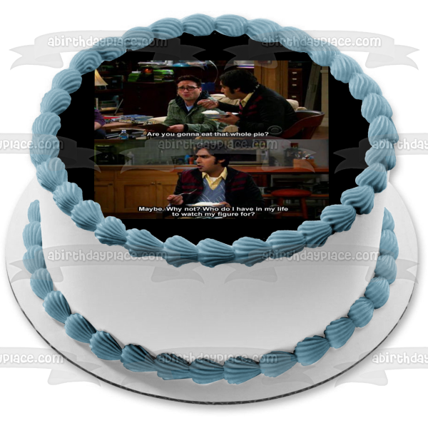 Meme the Big Bang Theory Leanord Rajesh ¿Vas a comer ese pastel entero? Imagen comestible para decoración de pastel ABPID51494 