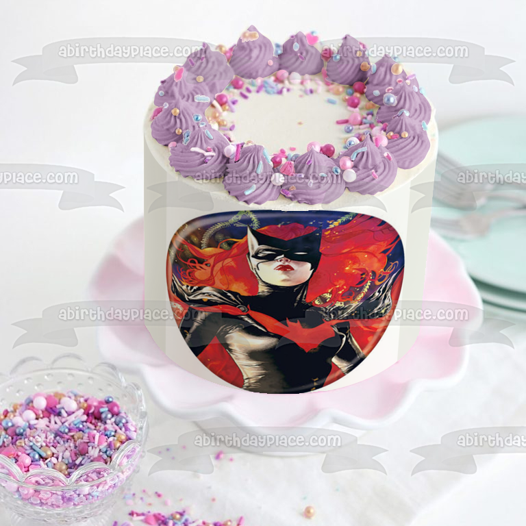 Imagen de decoración comestible redonda para tarta de Batwoman ABPID51759 