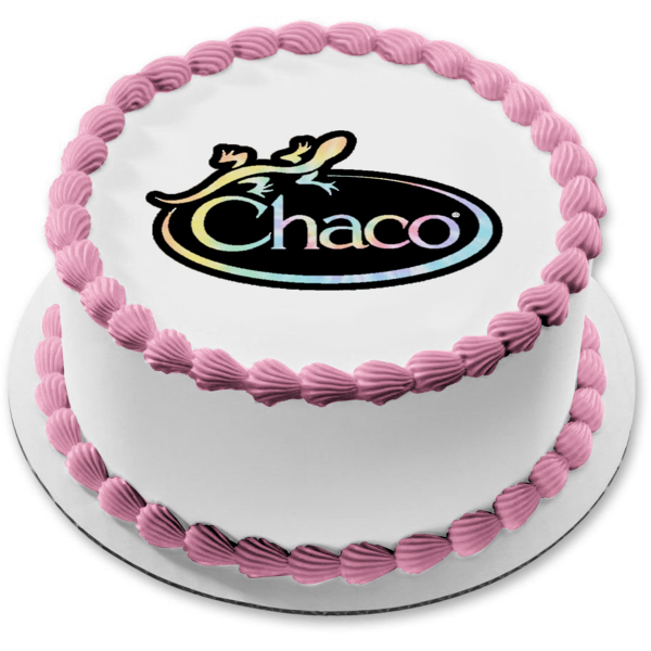 Imagen comestible para decoración de tarta con el logotipo del arcoíris de Chacos ABPID51771 