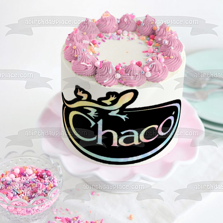 Imagen comestible para decoración de tarta con el logotipo del arcoíris de Chacos ABPID51771 