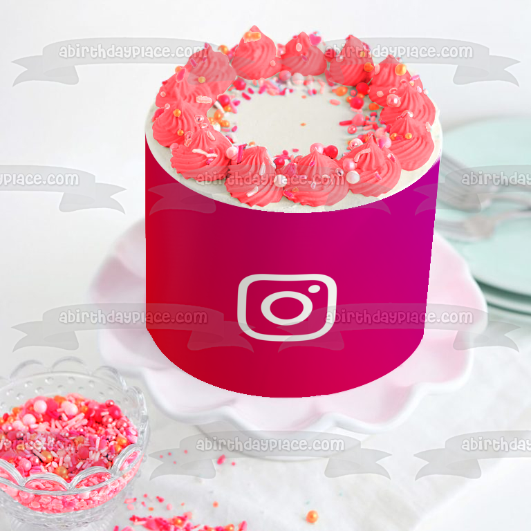 Nuevo Instagram con fondo Imagen de adorno comestible para pastel ABPID51772 