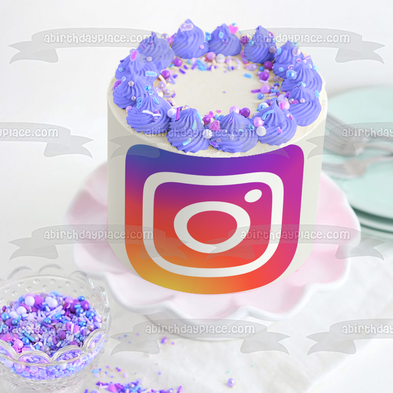 Imagen comestible para decoración de tarta con el logotipo de Instagram ABPID51773 