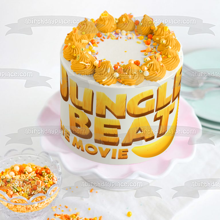 Decoración comestible para tarta con diseño de plátano de la película Jungle Beat ABPID51681 