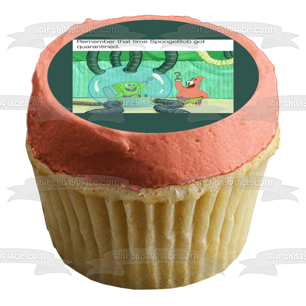 Imagen comestible para decoración de tarta de Bob Esponja, coronavirus, meme, Patrick, ABPID51858 