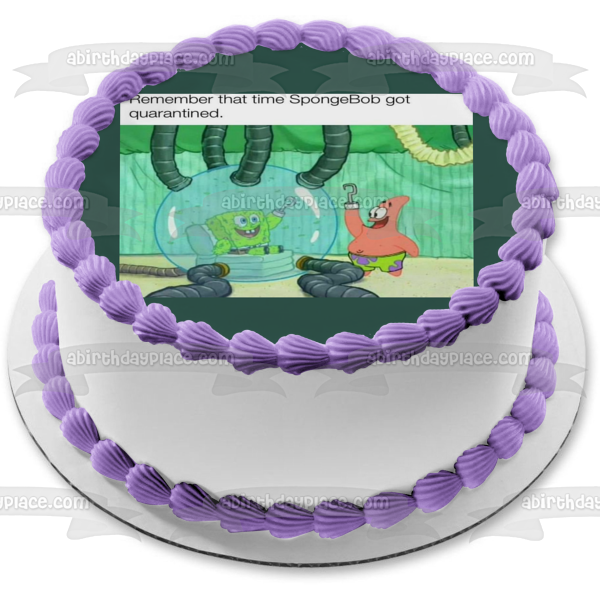 Imagen comestible para decoración de tarta de Bob Esponja, coronavirus, meme, Patrick, ABPID51858 